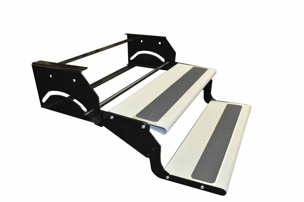 RV Motorhome Camper Trailer 20" Double Step / 12" Drop / Aluminum Steps